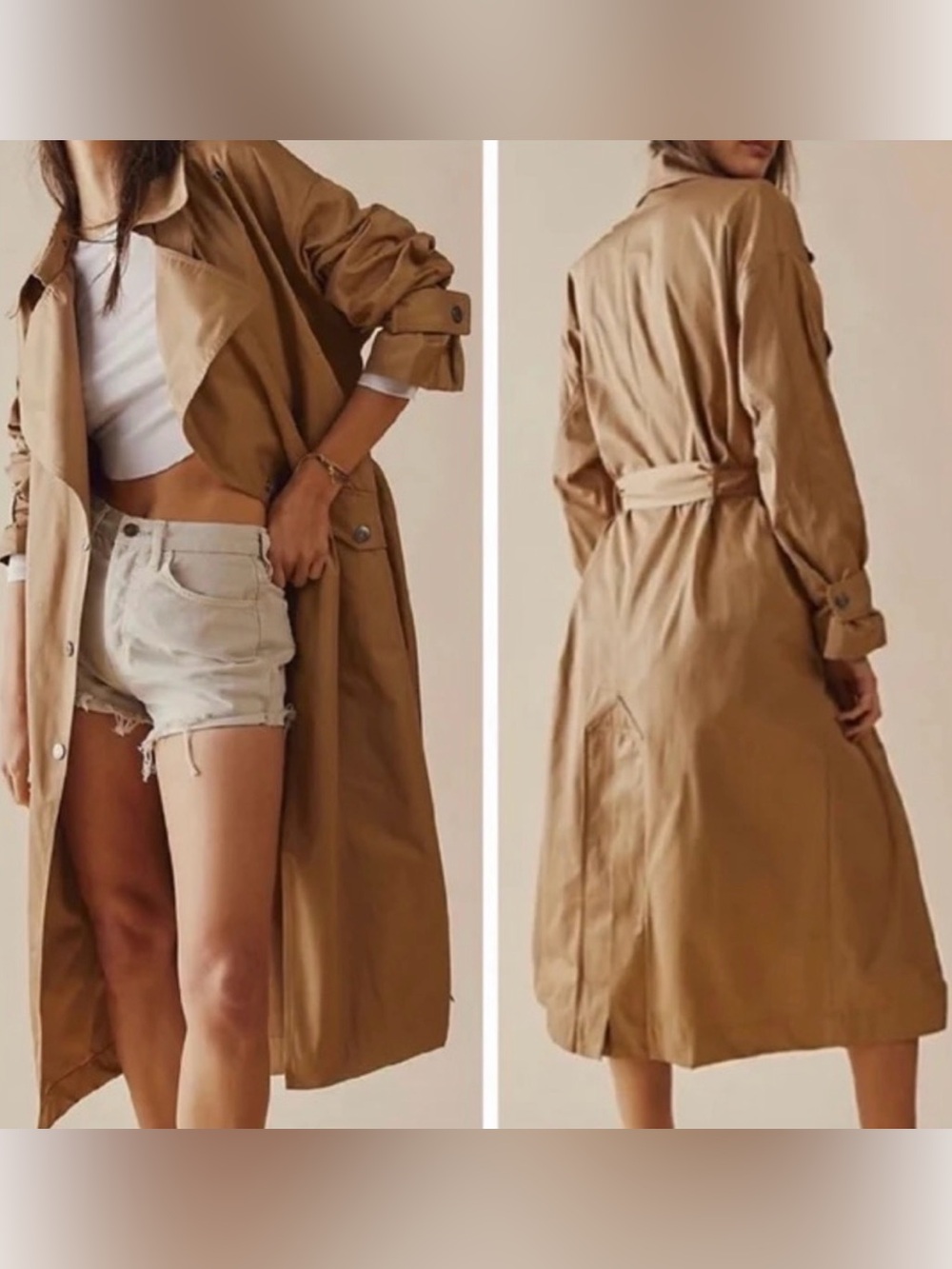 Free People SoHo Rain Trench Coat